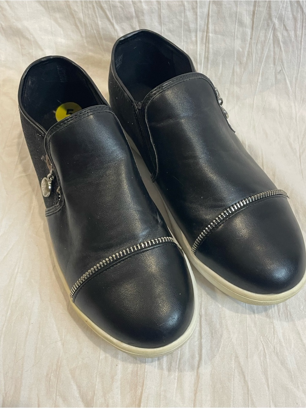 Michael Kors Berry Black Glitter Zip Slip On Sneakers Shoes Women’s Size 5